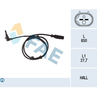 Capteur De Vitesse De Roue Abs Fae 78151f