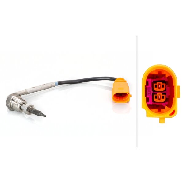 Capteur Température Gaz D'Échappement HELLA 2 Broches - Compatible Mercedes, Smart, 410mm Câble