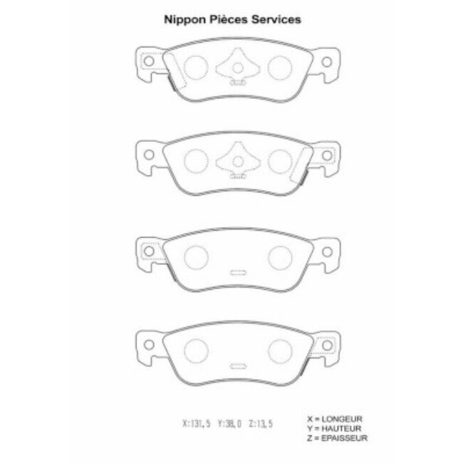 4 Plaquettes De Frein Nps I361u00