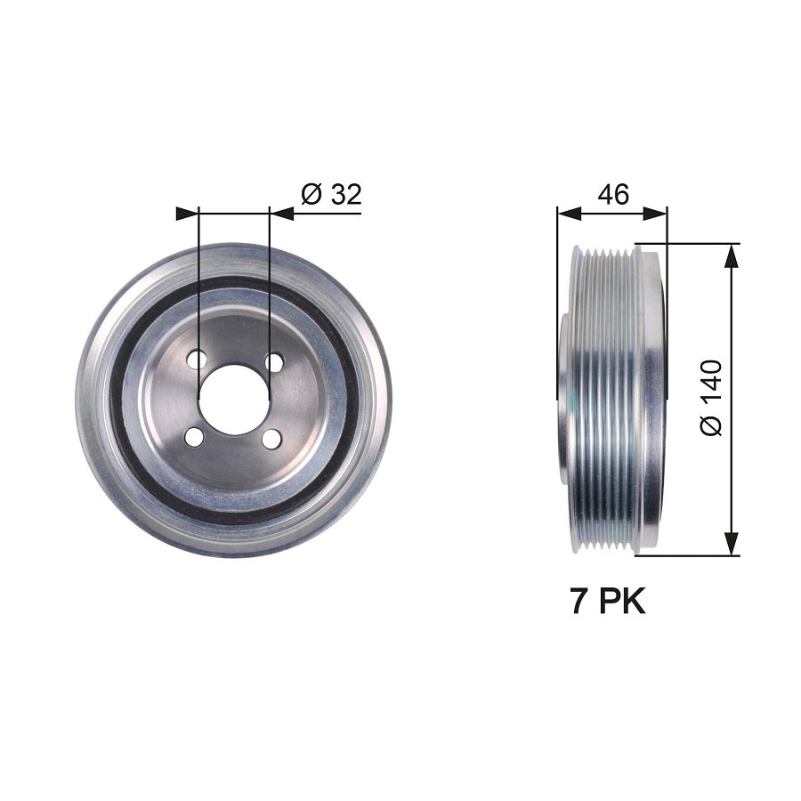 GATES Poulie Damper Vilebrequin TVD1001 - Compatible VW Golf, Polo - Référence OE 038105243E