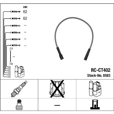 Faisceau HT NGK RC-FD808 – Pour Moteur 4 Cylindres, Compatible Plusieurs Références OEM