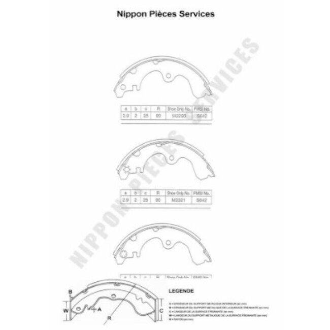 Jeu De 4 Mâchoires De Frein Nps T350a47