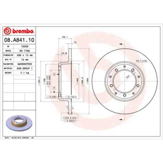 2 Disques De Frein Brembo 08.a841.10