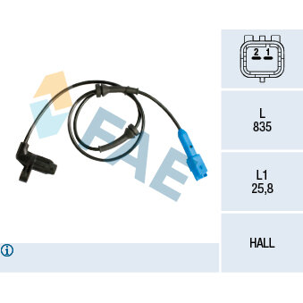 Capteur De Vitesse De Roue Abs Fae 78194f