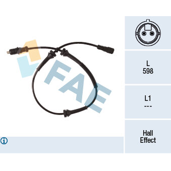 Capteur De Vitesse De Roue Abs Fae 76001f