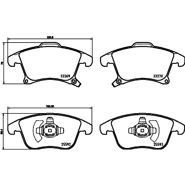 4 Plaquettes De Frein Brembo P 24 173
