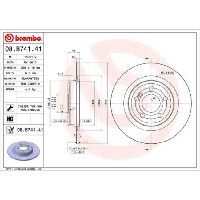 2 Disques De Frein Brembo Vernis Uv 08.b741.41