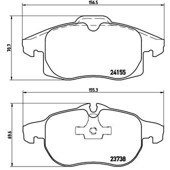 4 Plaquettes De Frein Brembo P10011