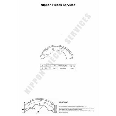 Jeu De 4 Mâchoires De Frein Nps M350i27