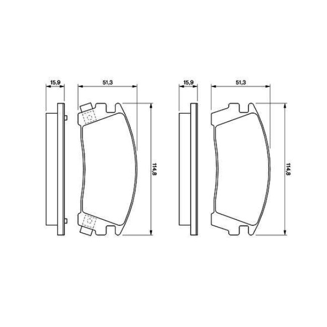 4 Plaquettes De Frein Bosch 0986461760
