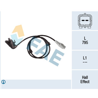 Capteur De Vitesse De Roue Abs Fae 78405