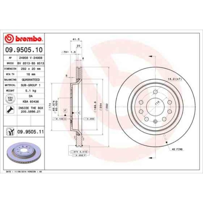 2 Disques De Frein Brembo Vernis Uv 09.9505.11