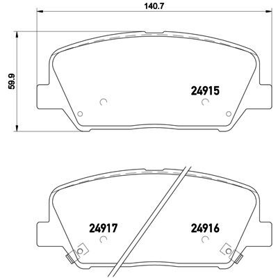 4 Plaquettes De Frein Brembo P30065