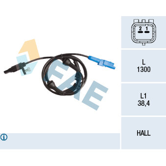 Capteur De Vitesse De Roue Abs Fae 78077f