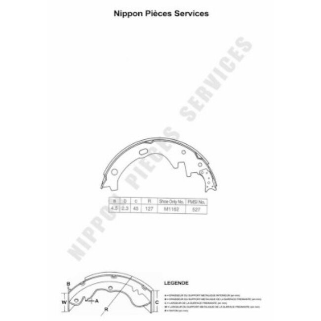 Jeu De 4 Mâchoires De Frein Nps N350n29