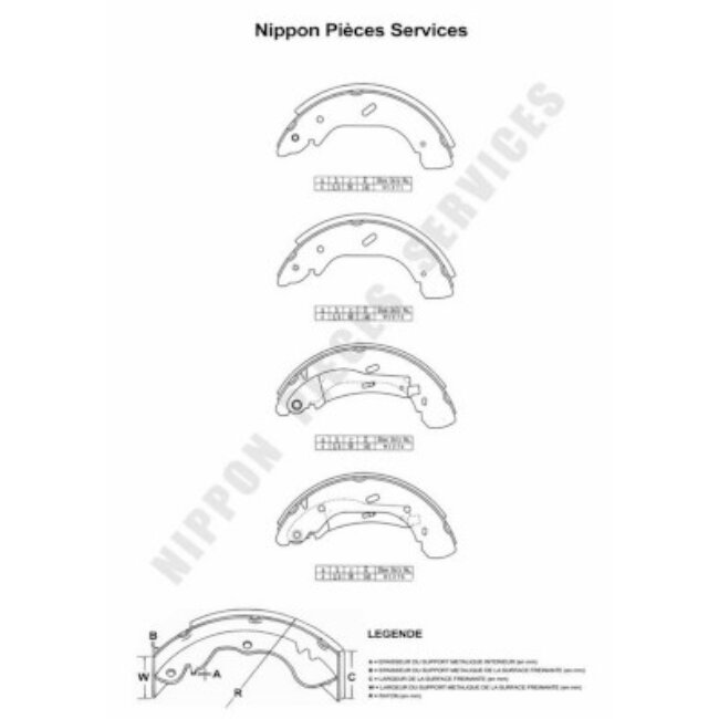 Jeu De 4 Mâchoires De Frein Nps N350n02