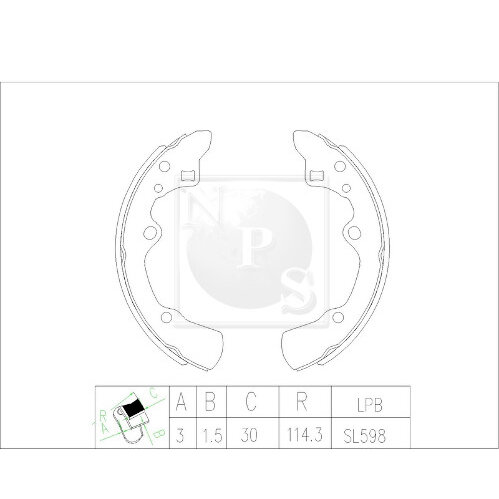 Jeu De 4 Mâchoires De Frein Nps M350a29