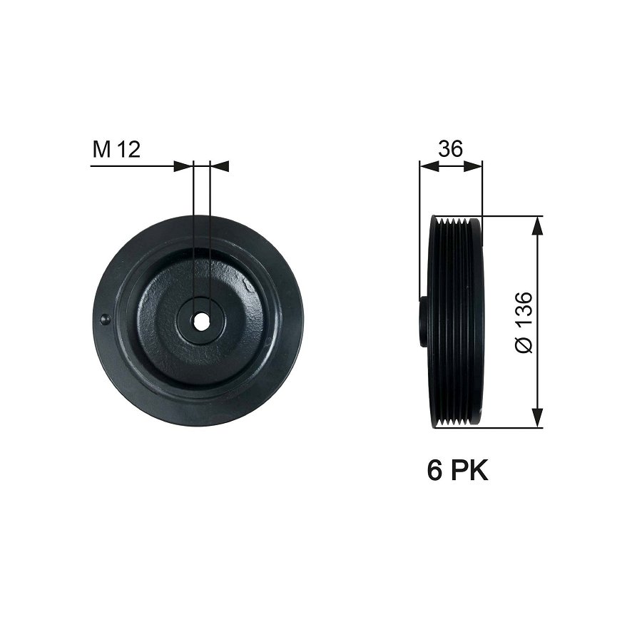 Poulie Damper Gates Réf Tvd1010