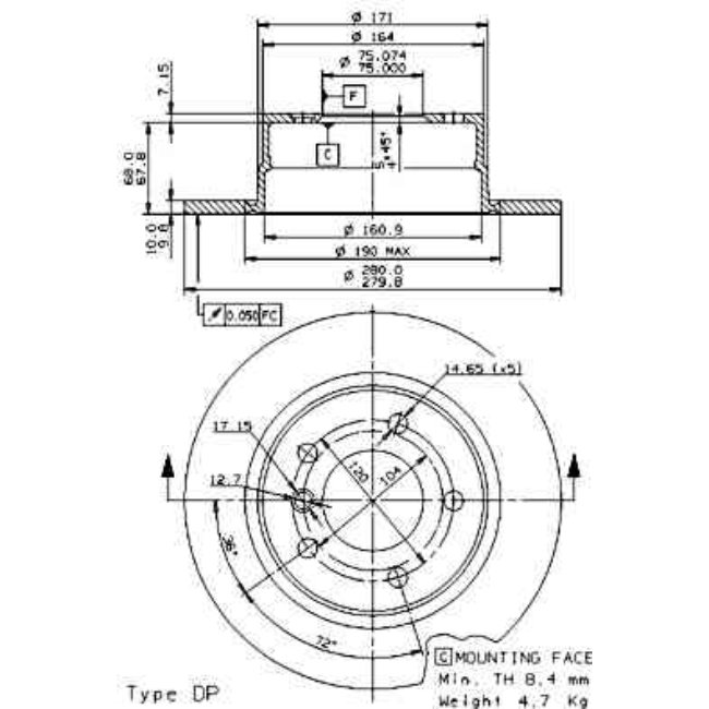 2 Disques De Frein Brembo Vernis Uv 08.9859.81