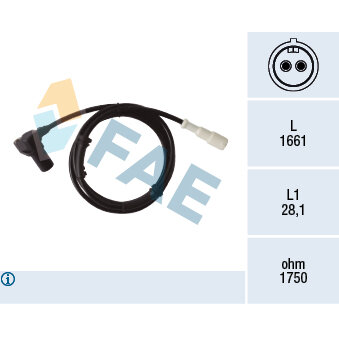 Capteur De Vitesse De Roue Abs Fae 78262