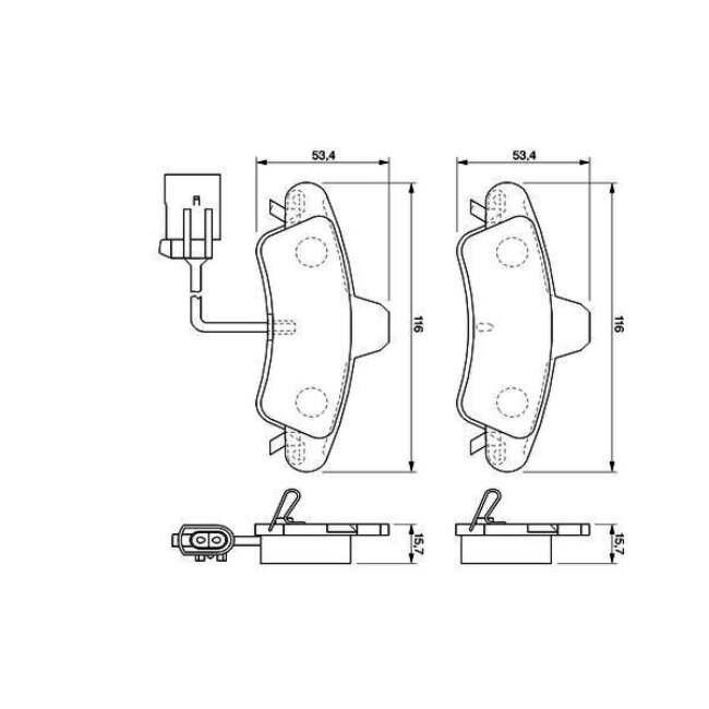 4 Plaquettes De Frein Bosch 0986424745