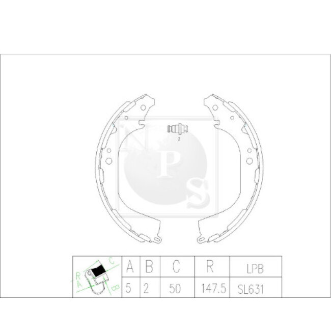Jeu De 4 Mâchoires De Frein Nps N350n55