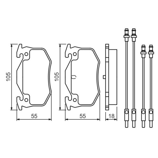 4 Plaquettes De Frein Bosch 0986466350