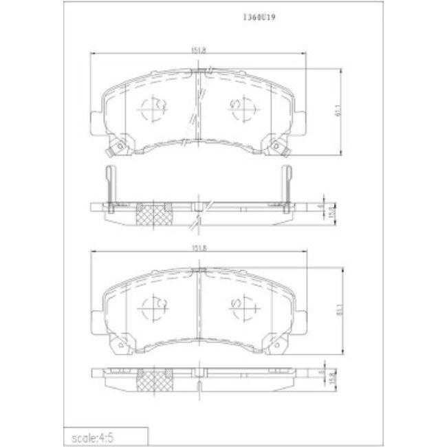 4 Plaquettes De Frein Nps I360u19