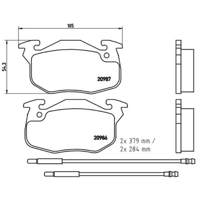 4 Plaquettes De Frein Brembo P61099
