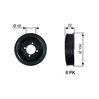 Poulie Damper (poulie Amortisseur) Pour Opel Zafira B - Occasion, En Bon état, Garantie 12 Mois