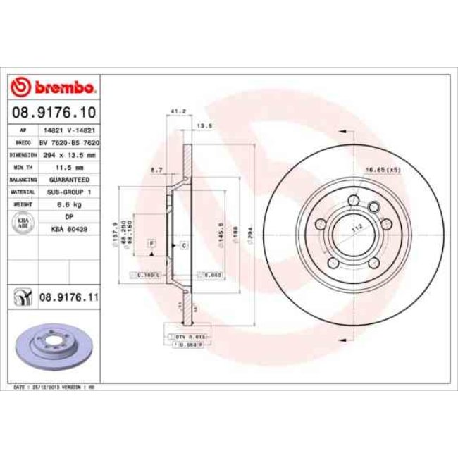 2 Disques De Frein Brembo Vernis Uv 08.9176.11