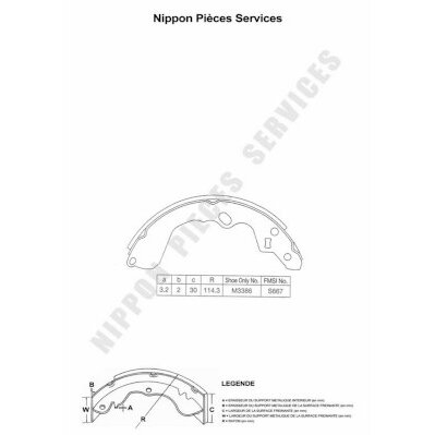 Jeu De 4 Mâchoires De Frein Nps K350a04