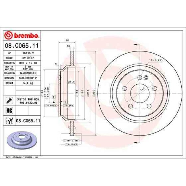 2 Disques De Frein Brembo Vernis Uv 08.c065.11