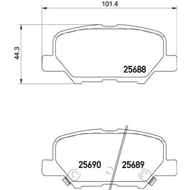 4 Plaquettes De Frein Brembo P61111