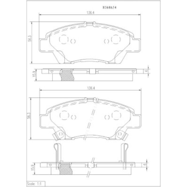4 Plaquettes De Frein Nps H360a54