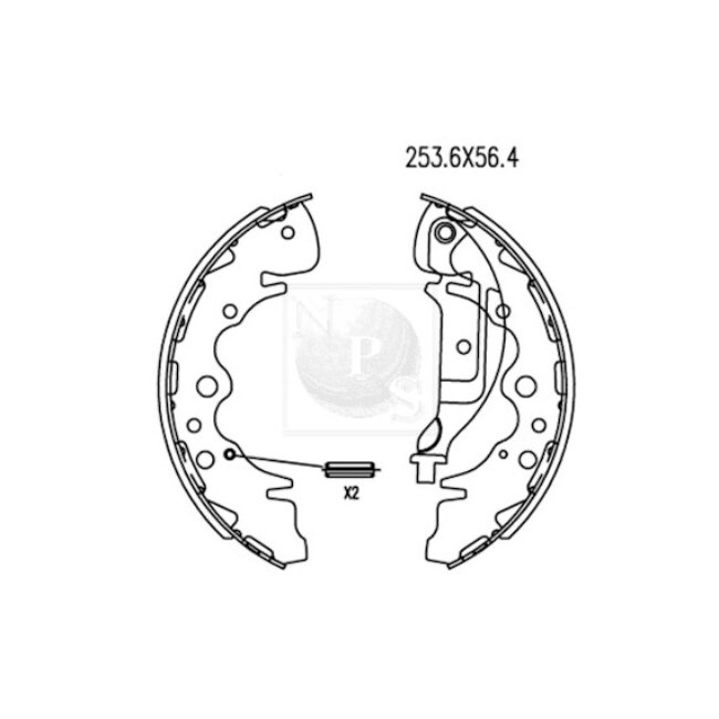Jeu De 4 Mâchoires De Frein Nps K350a11