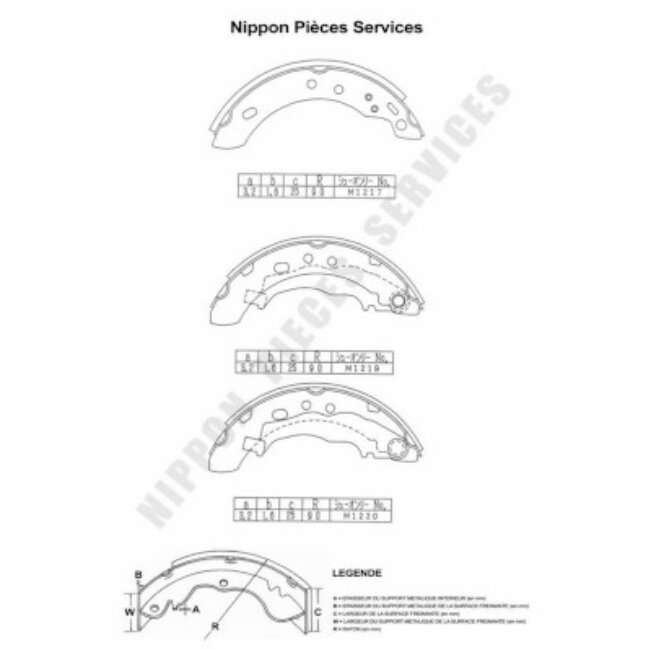 Jeu De 4 Mâchoires De Frein Nps N350n50