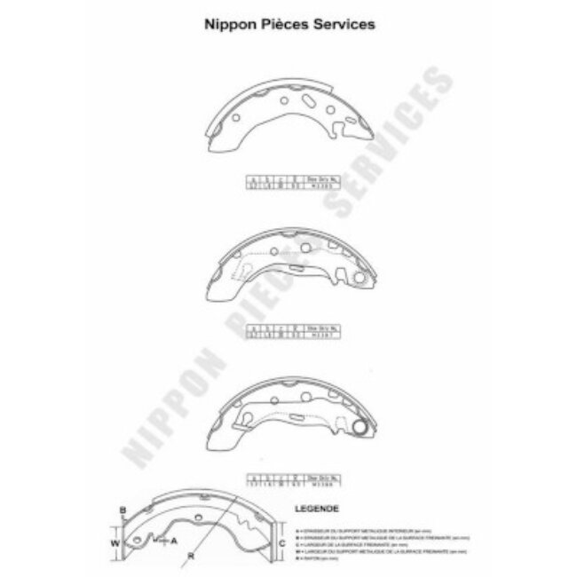 Jeu De 4 Mâchoires De Frein Nps M350a45