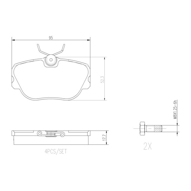 4 Plaquettes De Frein Brembo P71004