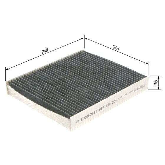 Filtre D'habitacle À Charbon Actif Bosch R2304