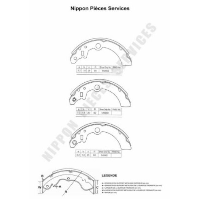 Jeu De 4 Mâchoires De Frein Nps S350i15
