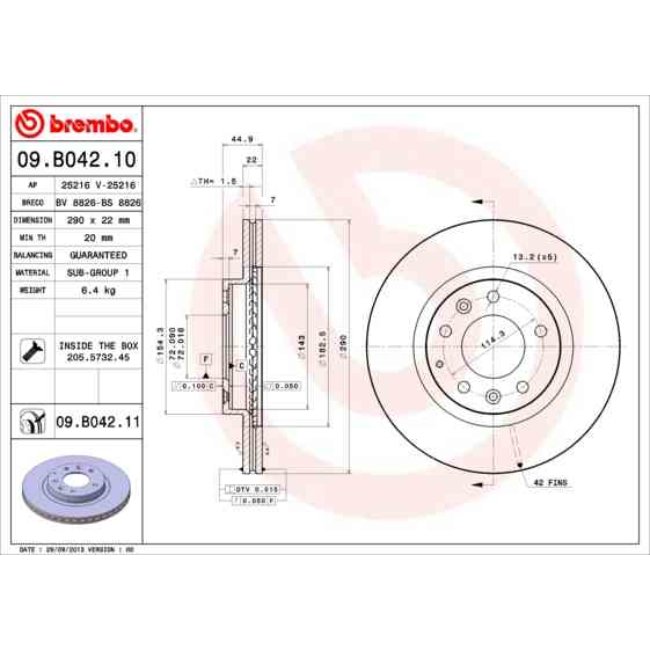 2 Disques De Frein Brembo Vernis Uv 09.b042.11
