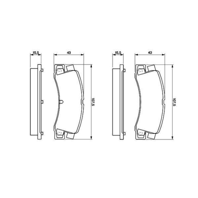 4 Plaquettes De Frein Bosch 0986424383