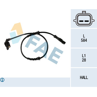 Capteur De Vitesse De Roue Abs Fae 78358