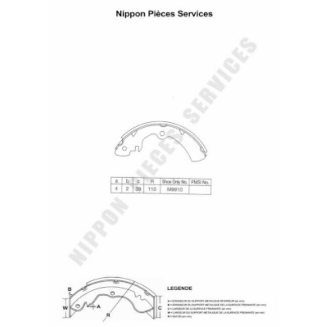 Jeu De 4 Mâchoires De Frein Nps S350i01