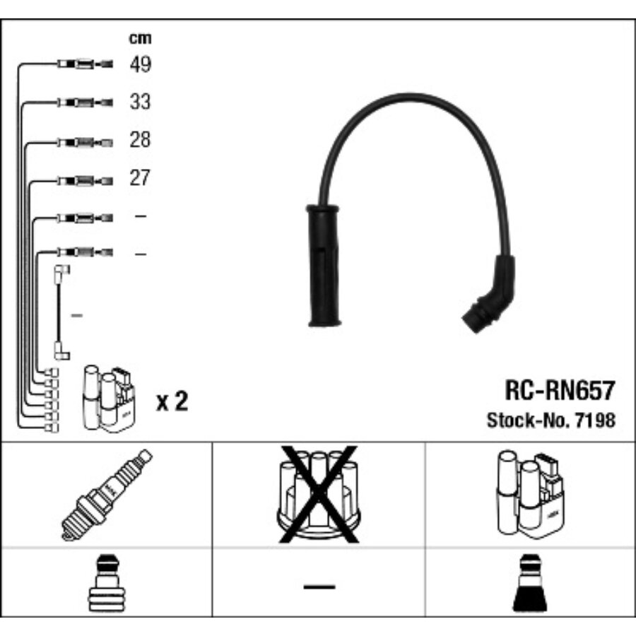 NGK  Fils de bougies / Faisceau d'allumage 7198 RENAULT CLIO