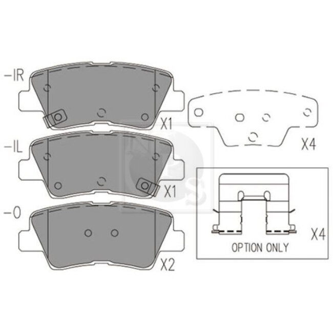 4 Plaquettes De Frein Nps H361i15