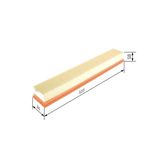 1 457 433 037 BOSCH S 3037 Filtro aria Lunghezza: 256 mm, Cartuccia