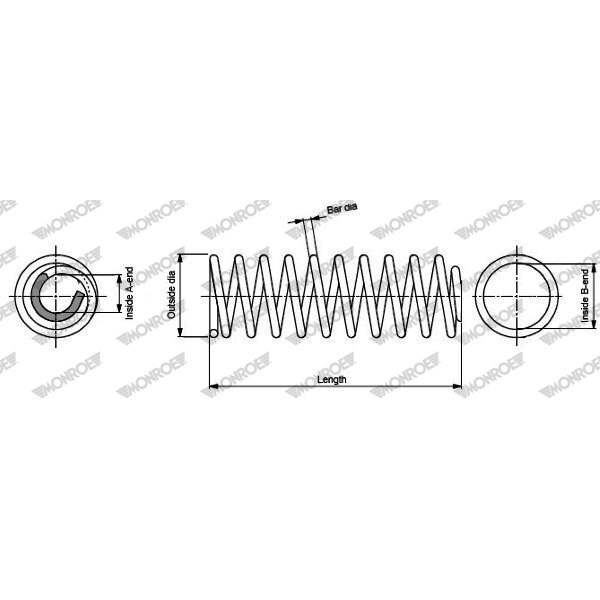 1 Ressort De Suspension Essieu Arrière Monroe Sp3709
