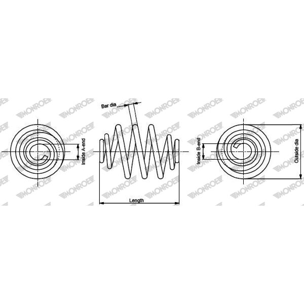 1 Ressort De Suspension Essieu Arrière Monroe Sp3991
